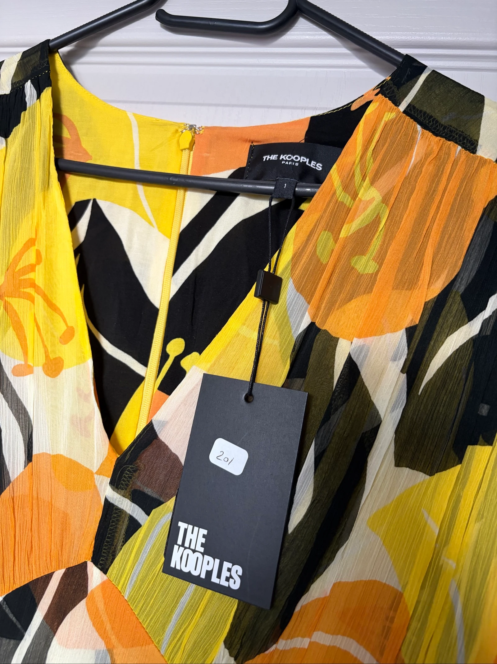 The Kooples – Vestido Hibiscus Yellow estampado – Talla 36 – Nuevo con etiqueta – photo 3